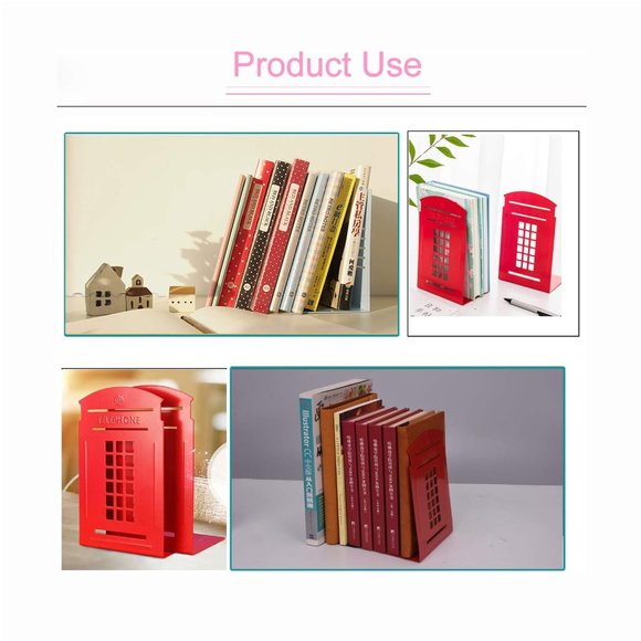 London Telephone Booth Non-Slip Metal Bookends  | NEW! - Picture 7 of 8